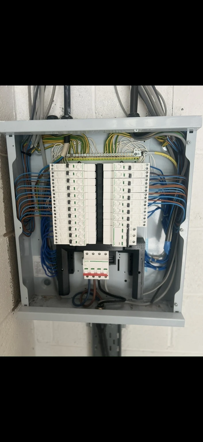 Distribution board installation in progress