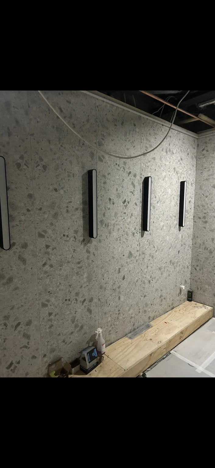 Wall lighting in progress